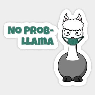 No Prob- Llama Mask Sticker